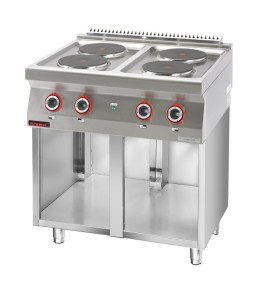 Kuchnia elektryczna 4 płyty okrągłe 4x2,6kW na podstawie szafkowej otwartej