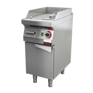 Płyta grillowa gazowa gładka chromowana 400 mm 5,5kW na podstawie szafkowej zamkniętej