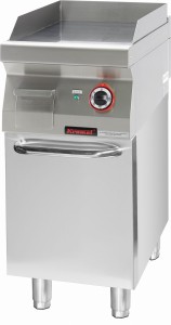 Płyta grillowa gładka chromowana 400 mm 4,8kW na podstawie szafkowej zamkniętej