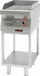 Płyta grillowa ryflowana chromowana 400mm 4,8kW na podstawie szkieletowej