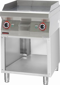 Płyta grillowa gładka 600 mm 8kW na podstawie szafkowej otwartej