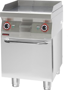 Płyta grillowa gładka 600 mm 8kW na podstawie szafkowej zamkniętej