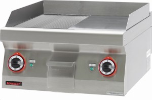 Płyta grillowa 1/2gł. + 1/2ryf. chromowana 600 mm 8kW