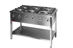 Kuchnia gazowa na podstawie otwartej 6-palnikowa 3x4,5kW + 3x7,5kW