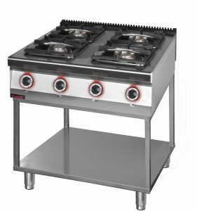 Kuchnia gazowa 4 palnikowa 1x4,5kW+ 1x7,5kW + 2x9,0 kW na podstawie szkieletowej