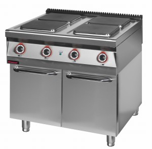 Kuchnia elektryczna 4 płytowa 900 mm 4x4,0 kW na podstawie szafkowej zamkniętej