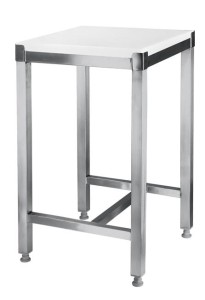 Kloc masarski z polietylenu z podstawą ze stali nierdzewnej, o wym. 500x400x830 mm Wariant podstawowy