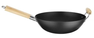 Wok z drewnianym uchwytem, HENDI, ?324x565mm Wariant podstawowy