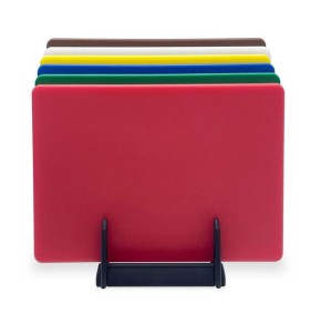 Zestaw 6 desek do krojenia HACCP ze stojakiem, HENDI, 6 szt., 450x300x(H)10mm Wariant podstawowy