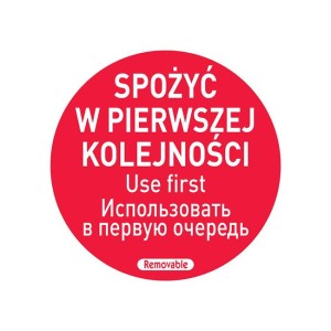 Naklejka food safety – „spożyć w pierwszej kolejności"