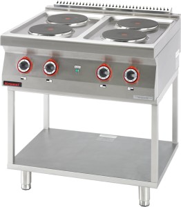 Kuchnia elektryczna 4 płyty okrągłe 4x2,6kW na podstawie szkieletowej