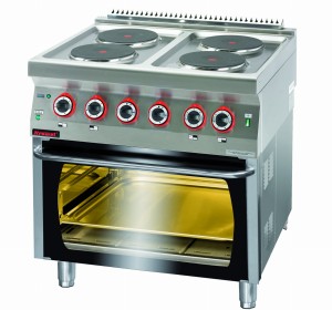 Kuchnia elektryczna z piekarnikiem elektrycznym 4x2,6kW + 6,5kW (piekarnik)