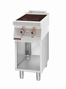Kuchnia elektryczna ceramiczna 2 pola 1x2,1kW + 1x2,0kW na podstawie szafkowej otwartej