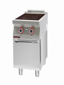 Kuchnia elektryczna ceramiczna 2 pola 1x2,1kW + 1x2,0kW na podstawie szafkowej zamkniętej