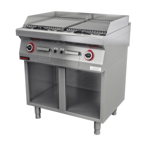 Lawa grill 800 mm 14kW na podstawie szafkowej otwartej