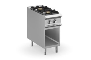 Kuchnia gazowa z nowymi palnikami FLEX BURNERS o mocy 7 kW i 11 kW, na podstawie z trzech stron zamkniętej - kod FB94AXL Wariant podstawowy