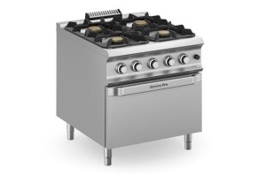 Kuchnia gazowa z nowymi palnikami FLEX BURNERS o mocy 7 kW i 11 kW, z piekarnikiem gazowym GN 2/1 Wariant podstawowy