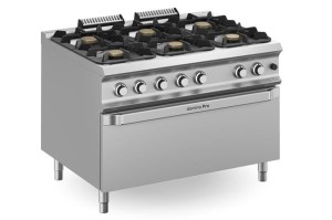 Kuchnia gazowa z nowymi palnikami FLEX BURNERS o mocy 7 kW i 11 kW, z piekarnikiem gazowym statycznym MAXI Wariant podstawowy