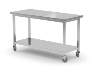 Stół jezdny , z półką - skręcany, HENDI, Kitchen Line, 1200x600x850 mm, 1200x600x(H)850mm Wariant podstawowy