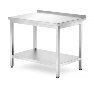 Stół przyścienny z półką - skręcany, głębokość 700 mm, HENDI, Kitchen Line, 1000x700x850 mm, 1000x700x(H)850mm Wariant podstawowy